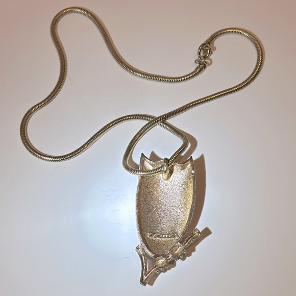 VNTG 70’s EISENBERG Enamel Owl Necklace - Picture 6 of 8